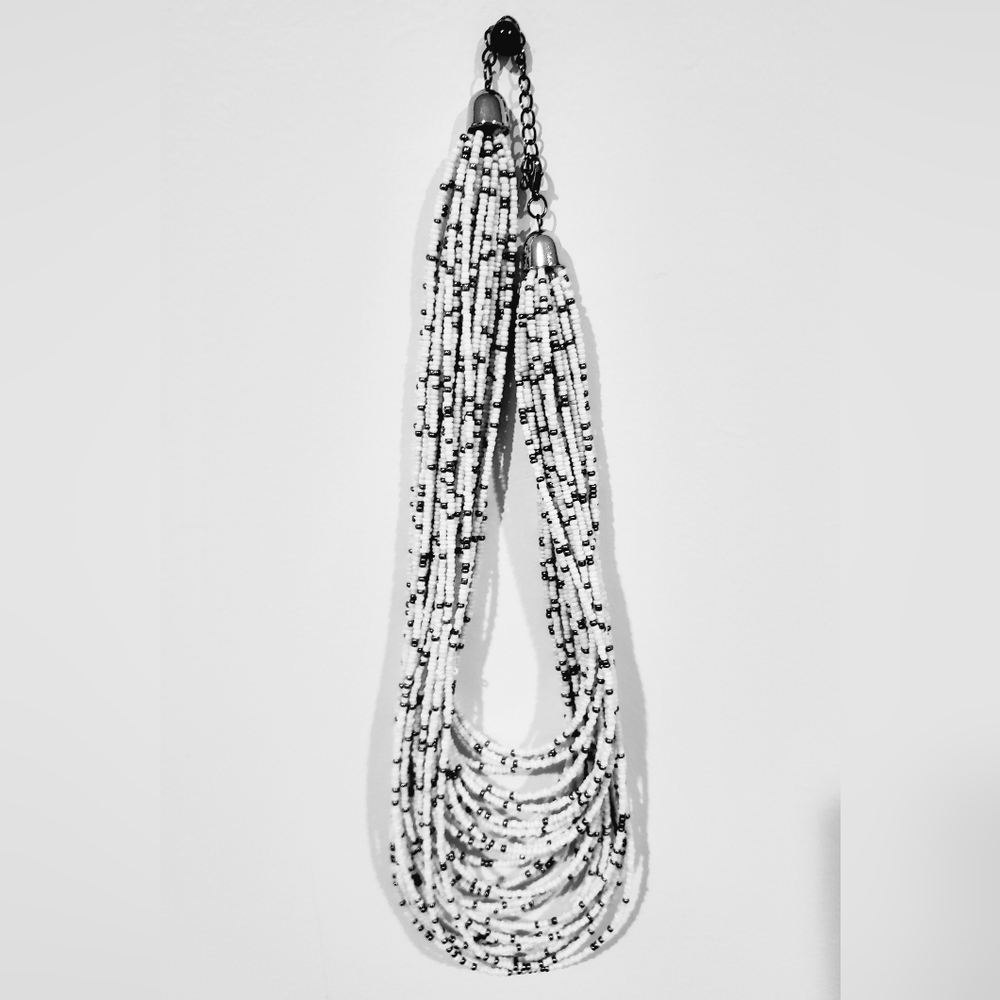 Black and White Beaded Necklace
